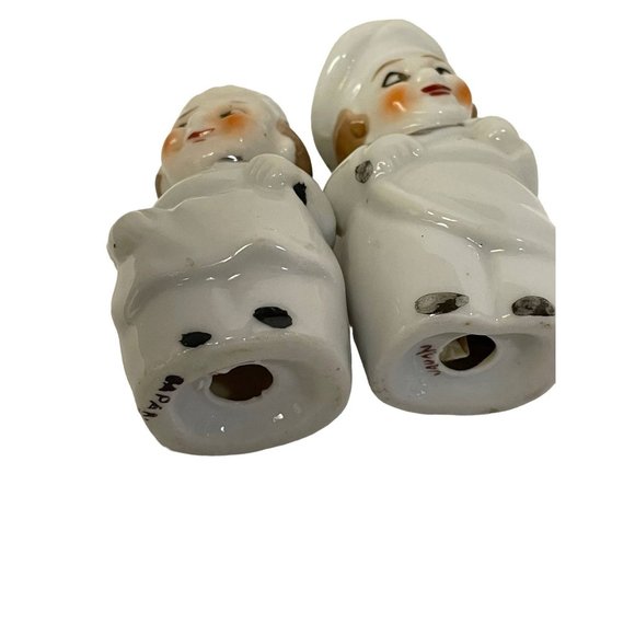 Vintage Bakers Chef Salt & Pepper Shakers Ceramic Japan Hand Painted 2.5" - 3"H - Picture 4 of 9